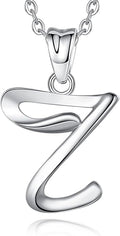 EUDORA Sterling Silver Initial Necklaces for Women, Classic 26 Letter Neckless Gifts for Girls, Sister, Mother Daughter, 18 inch Chain