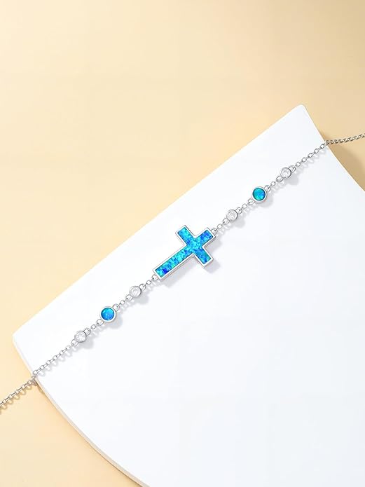 WINNICACA 925 Sterling Silver Anklets for Women Adjustable Beaded Butterfly Opal Anklet Bracelet Foot Chains Jewelry Gifts for Women Beach Birthday Christmas Gift