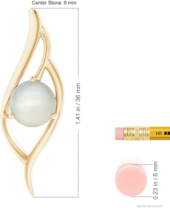 Angara Natural Moonstone Pendant for Women | Moonstone Angel Wing Bypass Pendant in 14K Solid Gold/Platinum With 18" Chain | Birthday, Anniversary, Gemstone Jewelry Gift