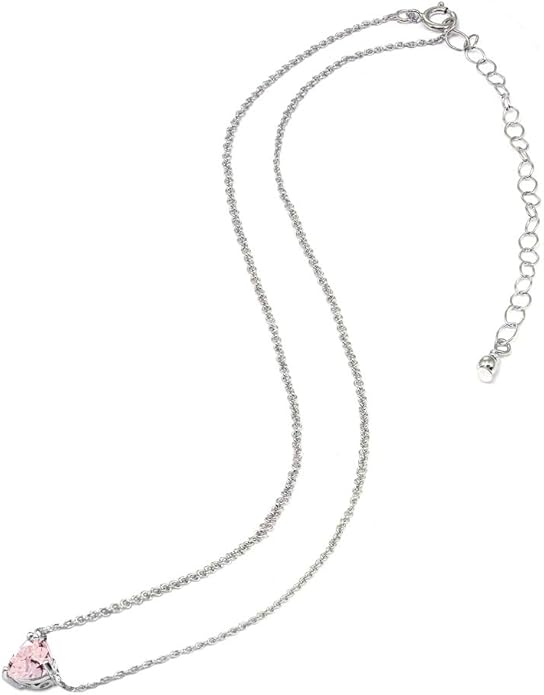 Birthstone Necklace for Women - Genuine or Synthetic Gemstone, 7mm Heart Solitaire, Short Dainty Layered Choker, Silver