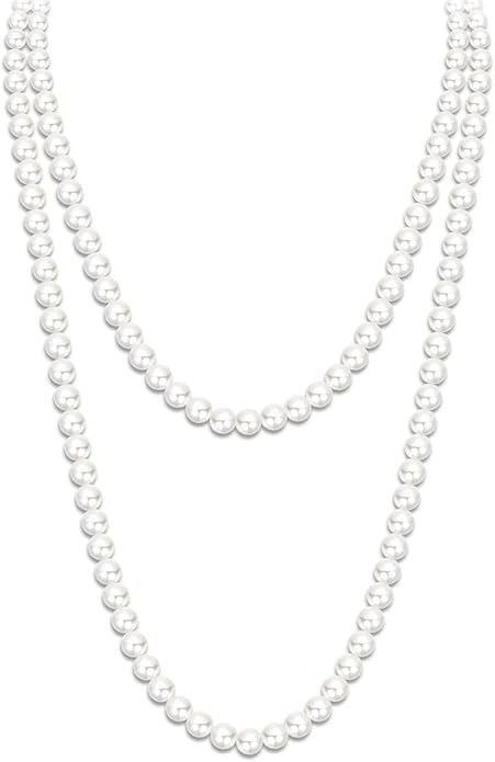 Zeffy Pearl Necklace 4MM/6MM/8MM Dainty Round Imitation Pearl Choker Necklace Wedding Pearl Necklace Delicate Jewelry for Women Simple Bridesmaid Jewelry Gifts