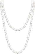 Zeffy Pearl Necklace 4MM/6MM/8MM Dainty Round Imitation Pearl Choker Necklace Wedding Pearl Necklace Delicate Jewelry for Women Simple Bridesmaid Jewelry Gifts