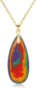Stone Necklaces for Women Teardrop Gemstone Pendant Necklace Natural Stone Chain Necklaces