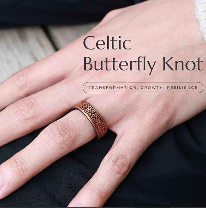 Knot Theory Celtic Butterfly Sailor Infinity Silicone Ring for Men Women - Breathable Dual Layer Comfort Fit 6mm Bandwidth