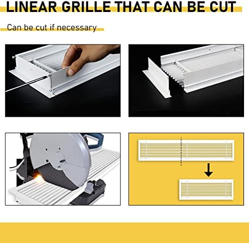 Linear Bar Air Grille 40" X 8", Aluminum Air Supply/Return Grilles, Easy Air - Image 6