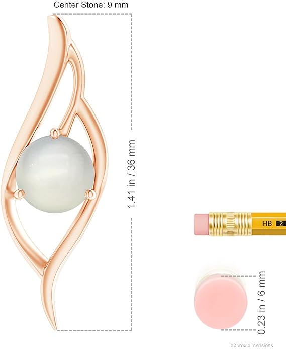 Angara Natural Moonstone Pendant for Women | Moonstone Angel Wing Bypass Pendant in 14K Solid Gold/Platinum With 18" Chain | Birthday, Anniversary, Gemstone Jewelry Gift
