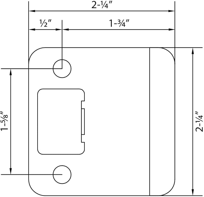 Round Corner Extended Lip Strike, 2-1/4" x 1-3/4", Matte Black - Image 3