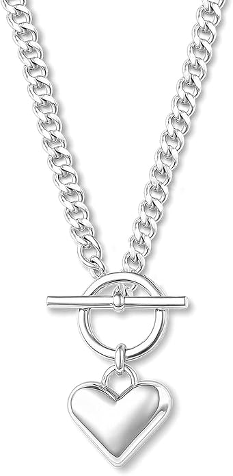 Zeffy Dainty Gold Heart Necklace for Women Trendy 14K Gold/Silver Plate Cute Heart Pendant Choker Necklaces Gold Love Heart Chain Necklace for Women Dainty Gold Jewelry Gifts for Women