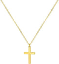 Zeffy Cross Necklace for Women,18K Gold/Silver Plated Tiny Cubic Zirconia Cross Pendant Necklace for Women Simple Layered Cross Necklaces for Women