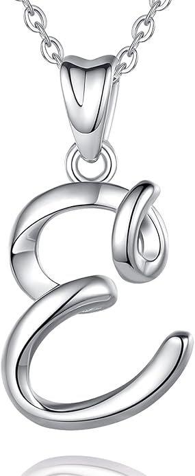 EUDORA Sterling Silver Initial Necklaces for Women, Classic 26 Letter Neckless Gifts for Girls, Sister, Mother Daughter, 18 inch Chain