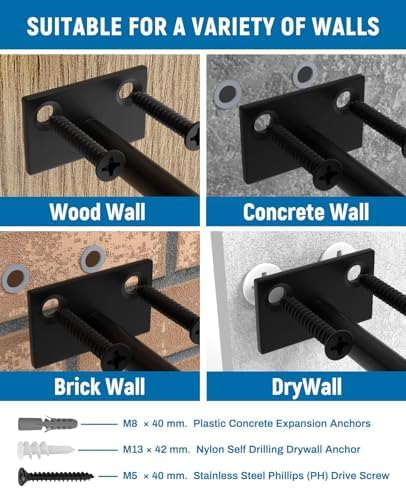 LEOPO 16-Pack 6 inch Floating Shelf Brackets, Hidden Shelf Bracket - Image 6