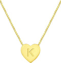 YL Initial Necklace 925 Sterling Silver Heart Letter Pendant A-Z Alphabet Cubic Zirconia Jewelry for Women