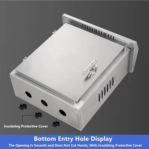 304 Stainless Steel Electrical Box 16'' x 12'' x 8'' Outdoor Electrical - Image 6