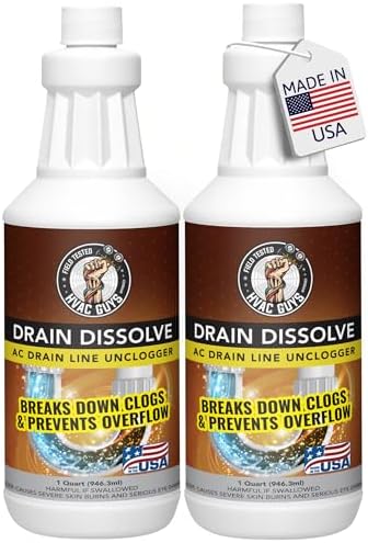 HVAC Guys Drain Dissolve 2PK | AC Drain Line Cleaner & Unclogger | Heat by LeakSaver