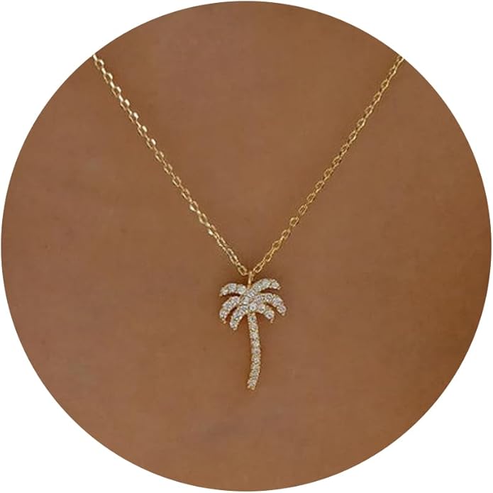 14K Gold Plated Dainty Pendant Butterfly Bead Boot Bee Baseball Flower Compass Airplane Heart Hummingbird Tree Necklace Simple Jewelry Gift for Women