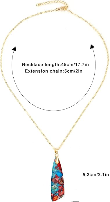 Nature Stone Necklaces for Women Boho Pendant Necklace 18K Gold Chain Necklaces