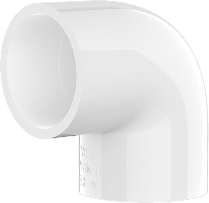 4 Inch PVC Fittings 90 Degree Elbow, Furniture Build Grade SCH40 White PVC Pipe by Unknown