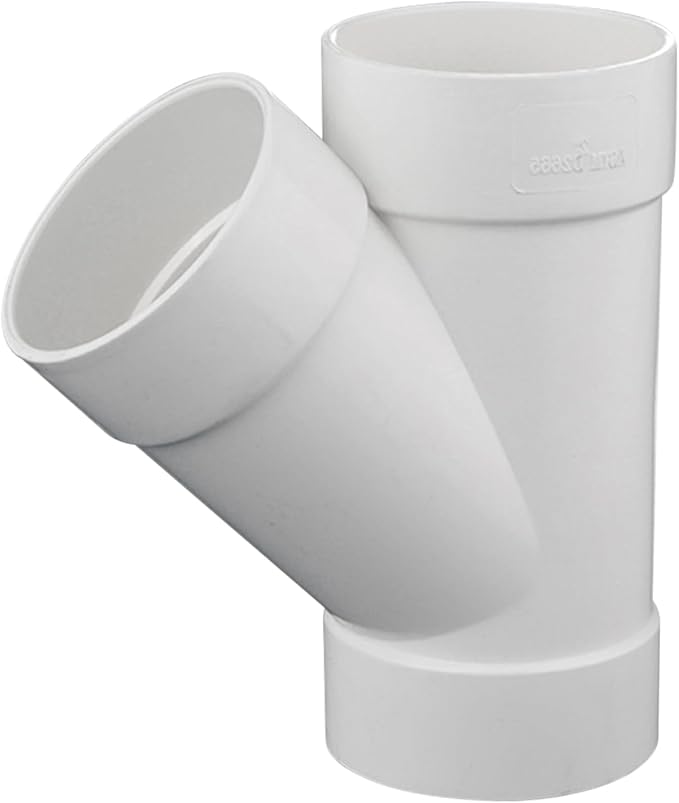 1.5" PVC 45 Degree Wye DWV Sanitary Y-TEE Street Drain Waste white | Vent PVC - Image 4