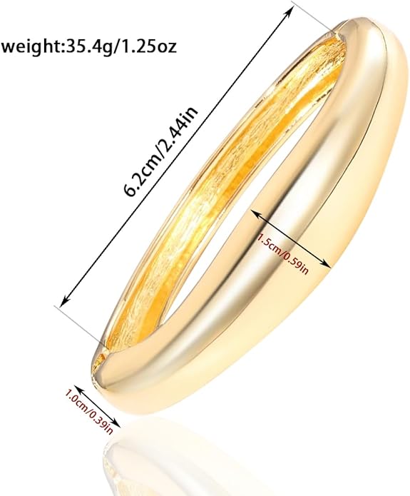 Gold Chunky Bangle Bracelet for Women Adjustable Twist Cuff Design Tarnish-proof Stackable Jewelry Gift