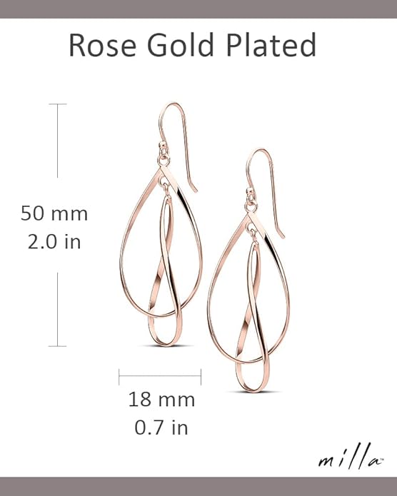 MILLA Teardrop Earrings - Designer Silver Statement Earrings or Gold Dangle Earrings for Women Trendy Upscale Dangly Earrings