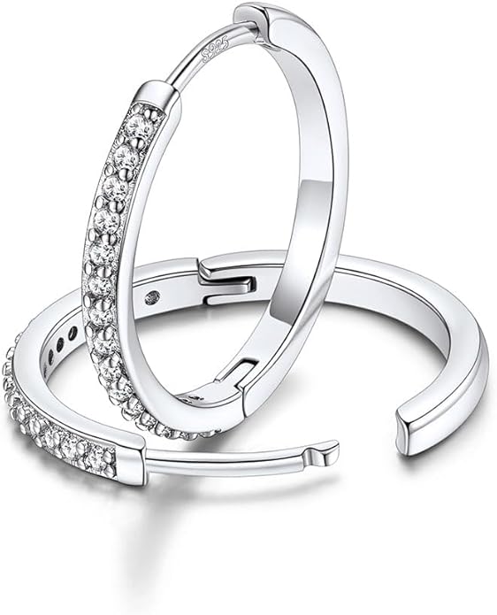 FaithHeart Sterling Silver Hoop Earrings for Women, Hypoallergenic Huggie Hoop Earrings Lightweight Small Cartilage Earrings Hoop Earring Dainty Everyday Earrings 6/8/10/12/14/15/16/18/20mm