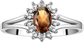 Rylos 14K White Gold Classic Halo Ring: Diamonds, 6X4MM Oval Gemstone - Birthstone Jewelry for Women - Stunning Diamond Gold Ring Sizes 5-10