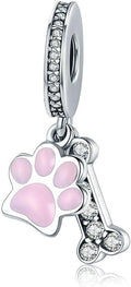 Charm Beads for Women, S925 Sterling Silver Dangle Charm Beads for European Charm Bracelet & Snake Chain Bracelets, Love Family Friendship Butterfly Pet Flower Designs, Gift Box Included