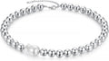 Natural Freshwater Baroque Pearl Necklace 14K Gold Plated Dainty Choker Necklace for Women Girls Snake Chain/Cuban Link/Paperclip/Ball Beaded Chain/Tennis Chain Fashion Jewelry for Gift