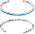 WINNICACA Bracelet for Women Opal Bracelet 925 Sterling Silver Opal Cuff Bangle Bracelets Inspirational Fine Jewelry Gifts for Women Her Wife Mom Daughter Anniversary Birthday Gifts Ideas