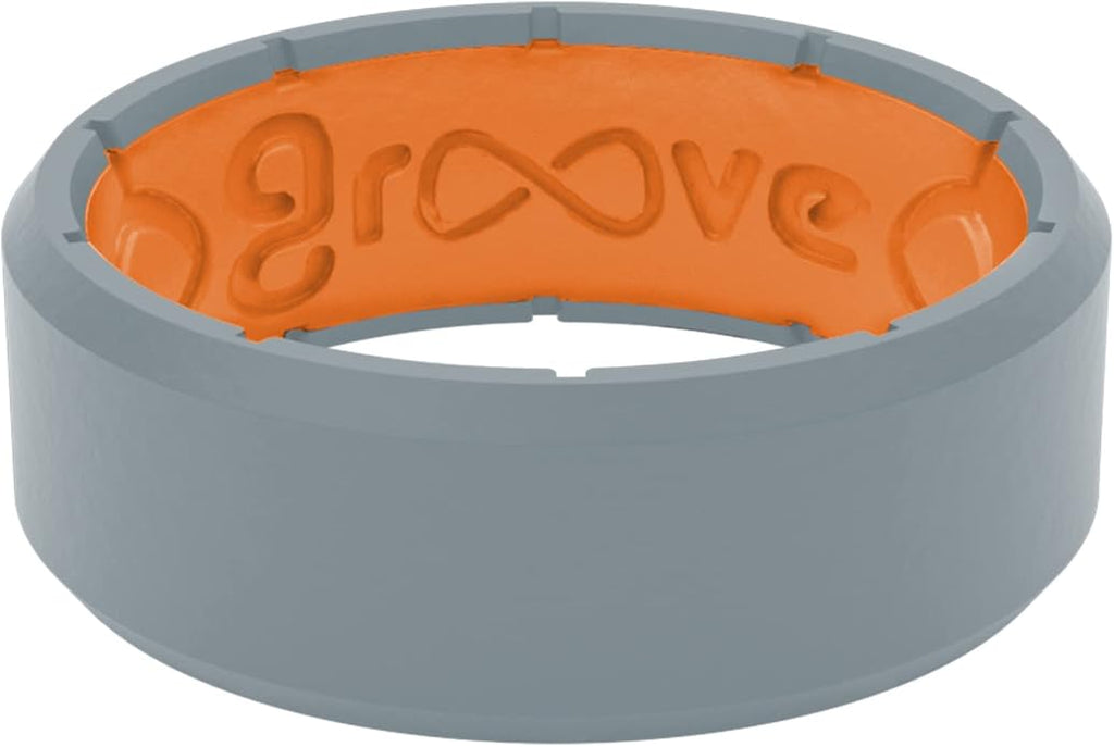 Groove Life Edge Silicone Ring - Breathable Rubber Wedding Rings for Men, Unique Design, Comfort Fit Ring