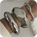 SAMOCO 3Pcs Chunky Gold Bangle Bracelets for Women Trendy Wide Wrist Cuff Bracelets Stack Statement Bangle Fashion Gifts