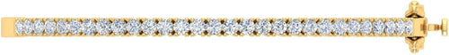 1.5 Carat Round Cut Prong Set Natural Diamond Womens Bangle Bracelet in 14K Gold (SI1-SI2 Clarity)