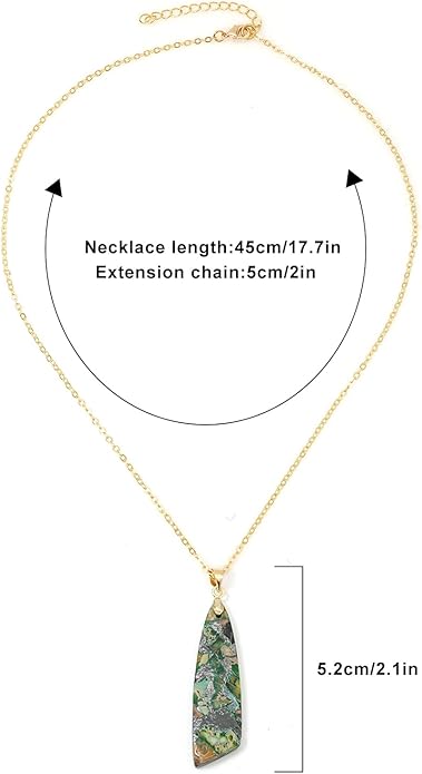 Nature Stone Necklaces for Women Boho Pendant Necklace 18K Gold Chain Necklaces