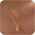 Valentines Gifts for Her Women - Initial Necklaces for Women Dainty 14k Gold Plated A-Z Letter Pendant Name Necklaces Cute Charm Choker Fashion Accessories Non Tarnish Trendy Jewelry Gift