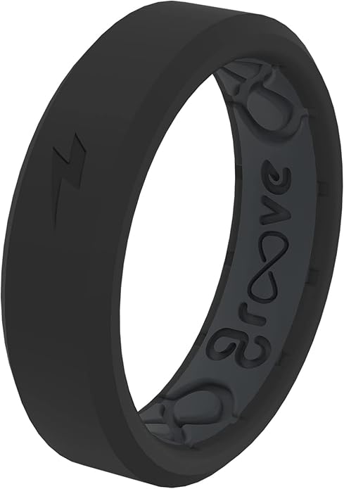 Groove Life Zeus Anti Stretch Silicone Ring Breathable Silicone Rings for Him and Her, Unique Design, Comfort Fit Ring