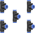 5 Pcs 11mm x 11mm x 11mm Pneumatic T Shaped 3 Way Tube Reducer Connector by ROZESAZZ