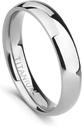 TIGRADE 2mm 4mm 6mm 8mm 10mm Titanium Ring Plain Dome High Polished Wedding Band Comfort Fit Size 3-15