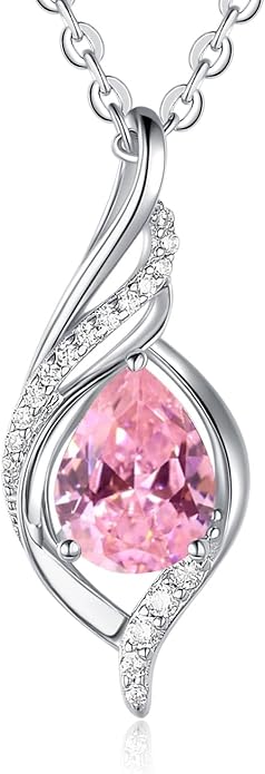 Birthstone Necklaces for Women Infinity Pendant S925 Sterling Silver Teardrop Pendant Necklace Anniversary Birthday Gifts for Women Wife Christmas Gifts for Her Mom Lady