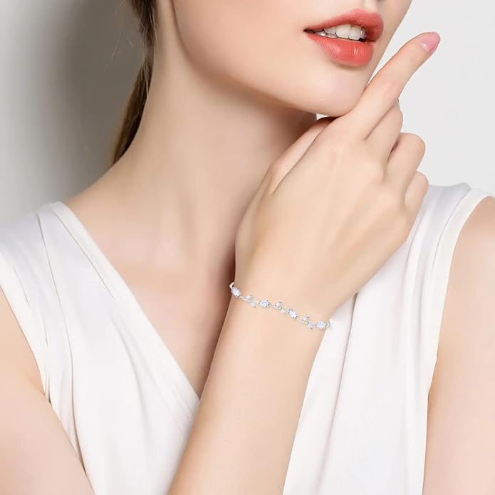 Bridal Wedding Jewelry CZ Set Marquise Teardrop Cubic Zirconia Pendant Necklace and Dangle Earring Bracelet Sets for Women