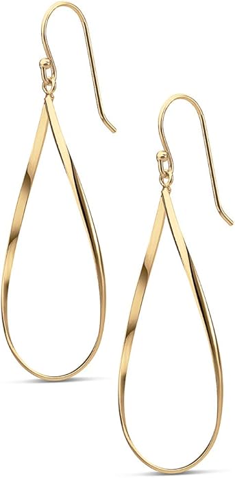 MILLA Teardrop Earrings - Designer Silver Statement Earrings or Gold Dangle Earrings for Women Trendy Upscale Dangly Earrings