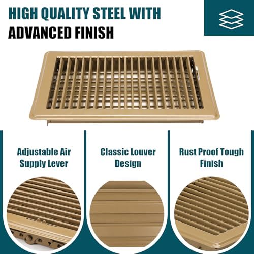 VOISEN Floor Register 6x10, 2 Pack Brown Floor Vent Covers - Image 5