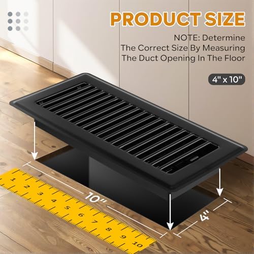 4x10 Floor Register, 2 Pack Heavy Duty Steel Walkable Floor Vent Covers - Image 2