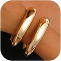 2pcs Gold Bangle Bracelets for Women, Trendy Hinged Cuff Open Wide Chunky Gold Bracelet Stack Arm Cuff Jewelry for Women