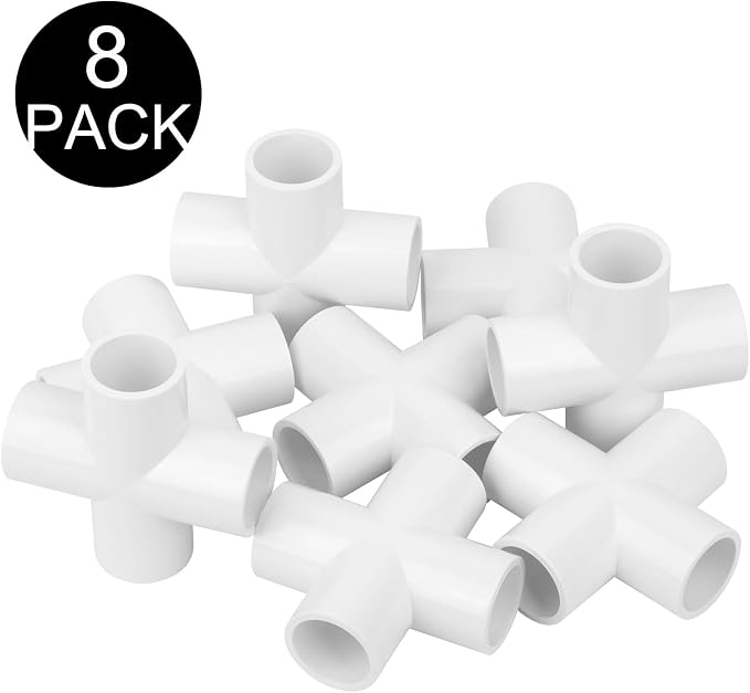 8Pack 3/4Inch Cross PVC Fittings 4-Way Cross Elbow Pipe Fittings Connector - Image 6