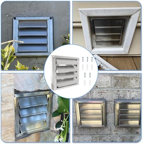 4" Metal Dryer Vent Cover with Louvered Flap, Stainless Steel - Image 4
