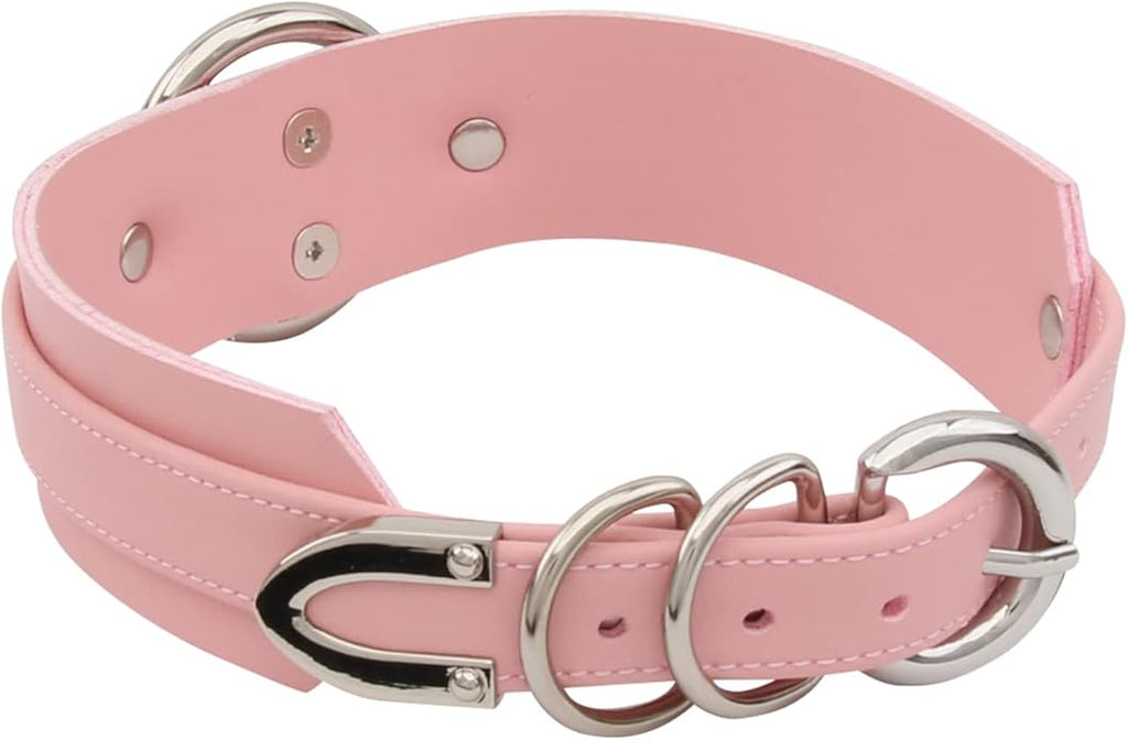 Lookook Fashion O-Ring Faux Leather Choker Necklaces Collar For Womens