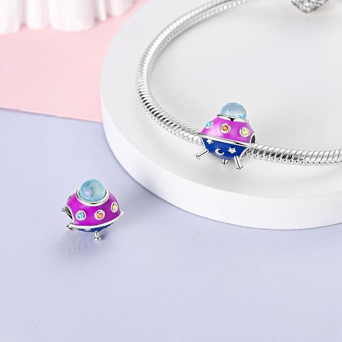 MULA 925 Sterling Silver Charms for Bracelets and Necklaces Airplane Passport Dangle Pendants Beads Butterfly Dragonfly Charms Jewelry Charm for Women