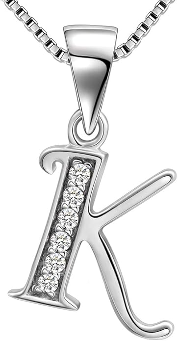 Aurora Tears Letter Necklace Initial 925 Sterling Silver Alphabet Pendant Crystal Name Gift Women Cubic Zirconia Jewelry