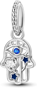 NARMO S925 Sterling Silver Charms Hamsa Charm for Pandora Bracelets Cross Charms for Bracelets Perfume High Heels Dangle Charms Silver Charms for Women