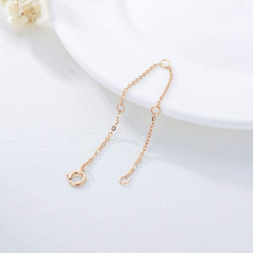 14K Gold Chain Extender for Women, Yellow Gold/White Gold/Rose Gold Adjustable Gold Necklace Anklet EXtension Chain, Available in 2/3/4 Inch